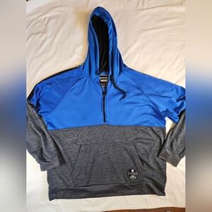 And1 Mens Blue And Gray Long Sleeve Half Zip Pullover Hoodie Sweater Size XXL
